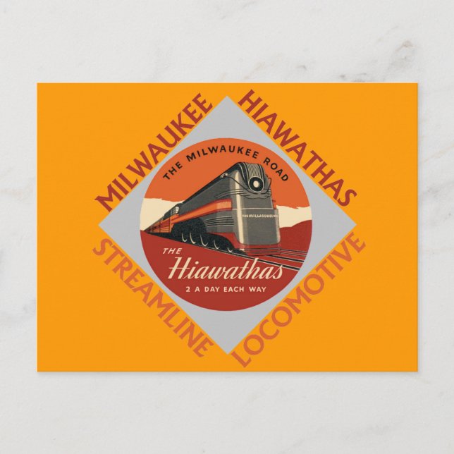 Postal Ferrocarril Milwaukee Hiawatha (Anverso)