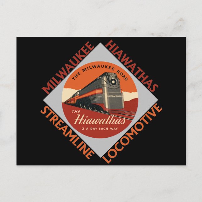 Postal Ferrocarril Milwaukee Hiawatha (Anverso)