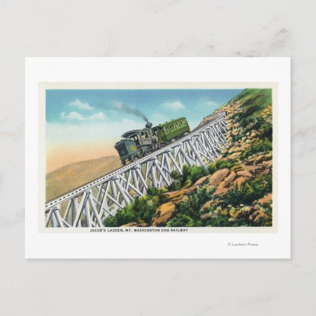 Postal Ferrocarril Mt Washington Cog, el líder de Jacob (Anverso)