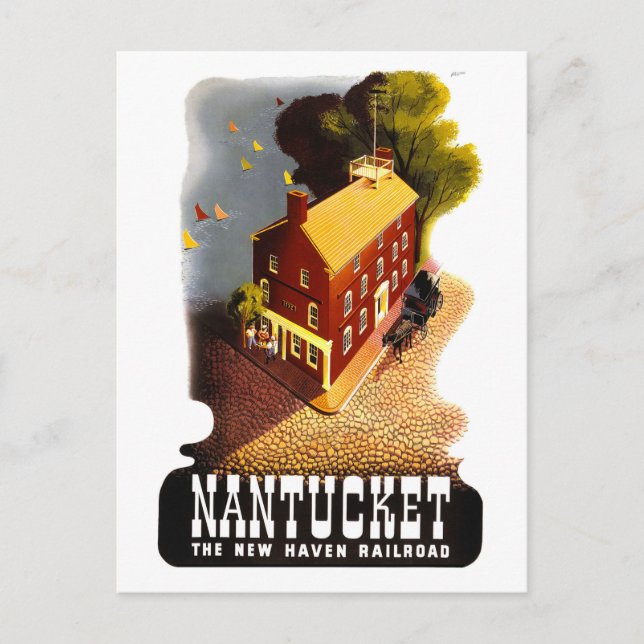 Postal Ferrocarril Nantucket New Haven Viajes (Anverso)