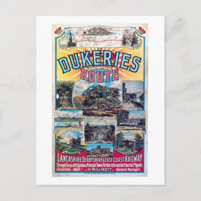Postal Ferrocarril, Ruta de los Duques, Reino Unido Vinta (Anverso)