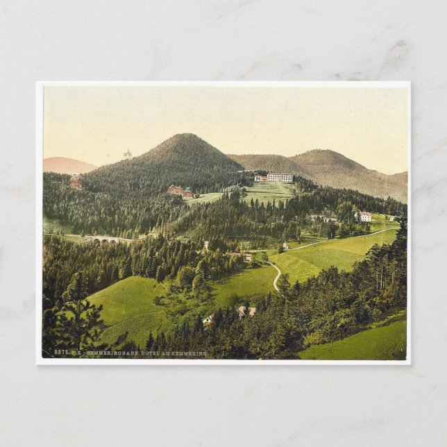 Postal Ferrocarril Semmering, Hotel at Semmering, Styria, (Anverso)