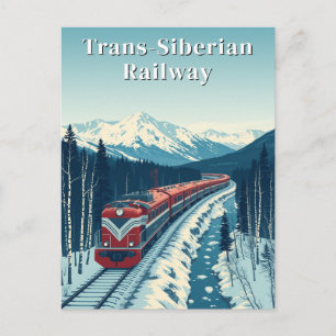 Postal Ferrocarril Transiberiano Viaje Vintage