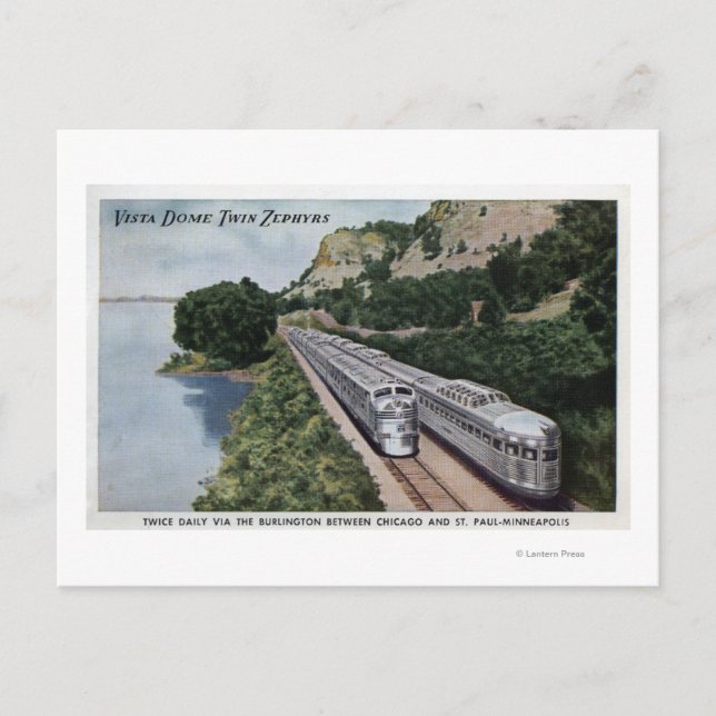 Postal Ferrocarril Vista Dome Twin Zephers (Anverso)