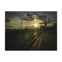 Ferrocarriles de Catania al atardecer