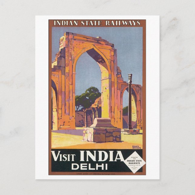 Postal Ferrocarriles estatales indios visitan India Delhi (Anverso)