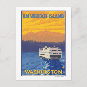 Postal Ferry and Mountains - isla de Bainbridge, WA