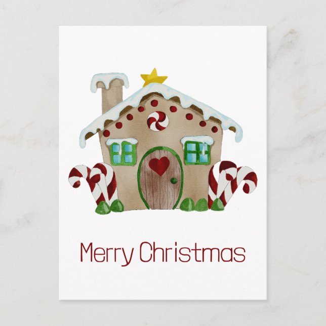 Postal Ferry Christmas Gingerbread house Postcard (Anverso)