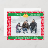 Ferry Christmas White snow Family Photo Red