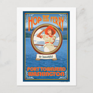Postal Ferry de una mujer en bicicleta - Port Townsend Wa