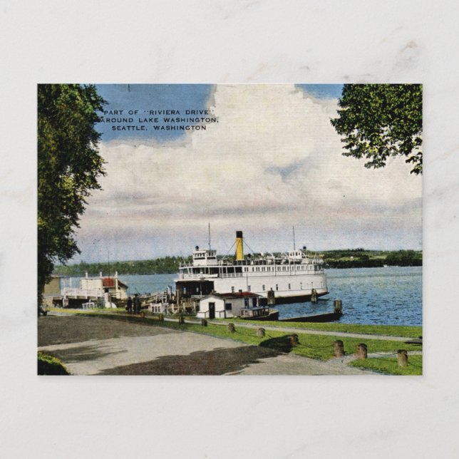 Postal Ferry, Lake Washington, Seattle Vintage (Anverso)