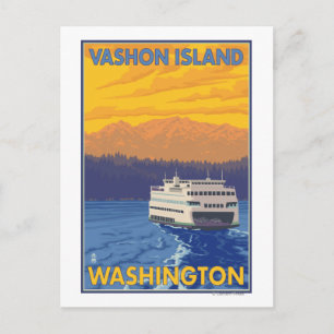 Postal Ferry y montañas - Isla Vashon,