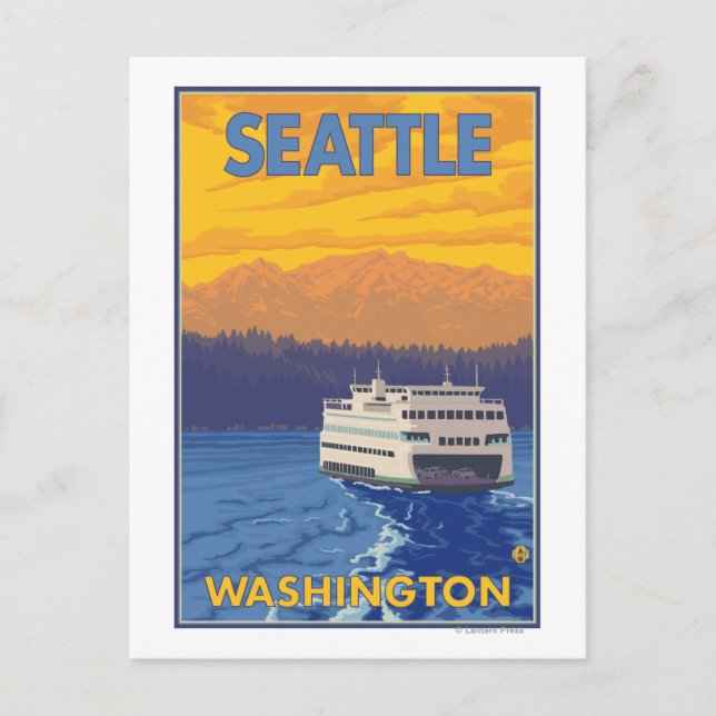Postal Ferry y montañas - Seattle, Washington (Anverso)