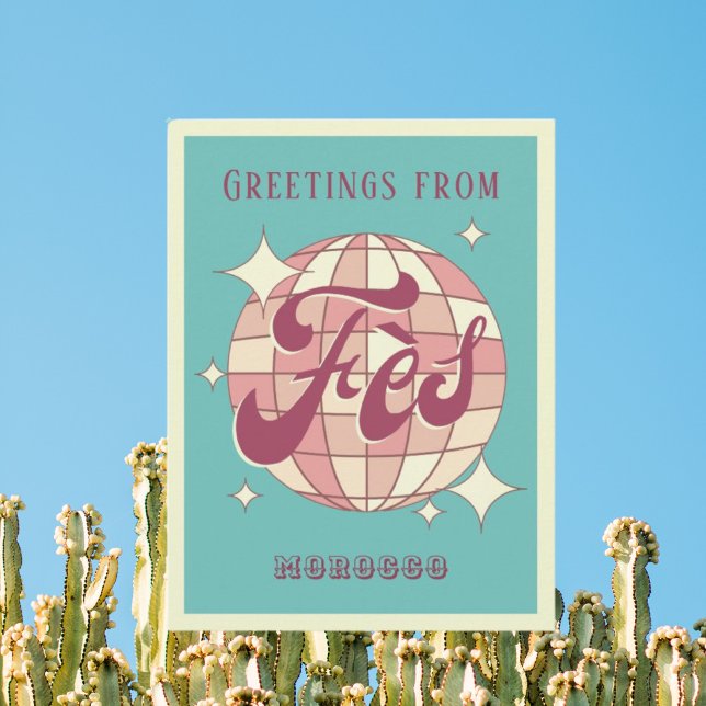 Postal Fès Morocco retro Postcard (Subido por el creador)