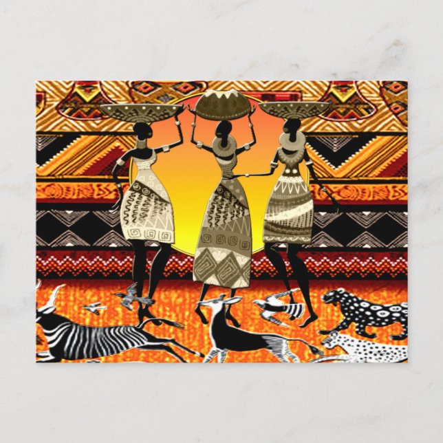 Postal Festín africano (Anverso)