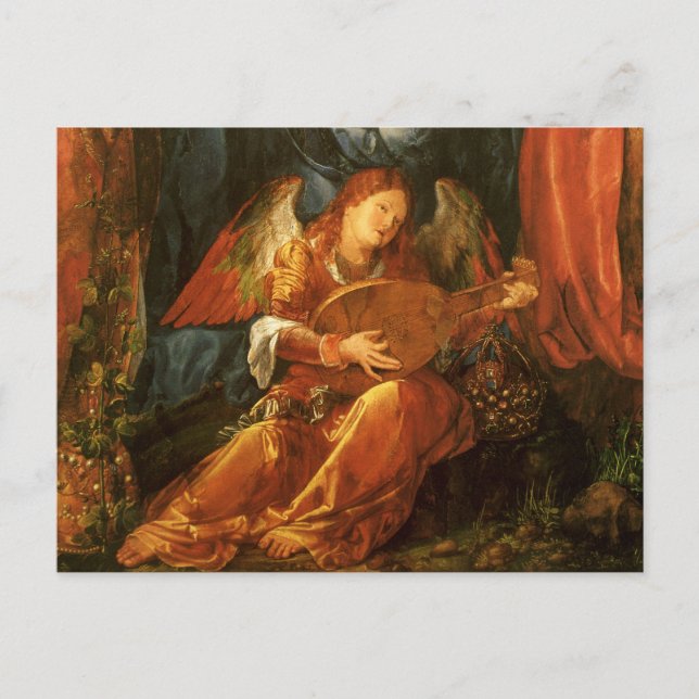 Postal Festín del Ángel de las Garlands Rosa por Albrecht (Anverso)