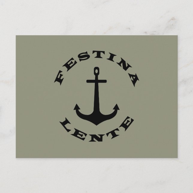 Postal Festina lente (Anverso)