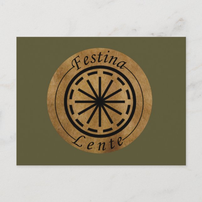 Postal Festina lente (Anverso)