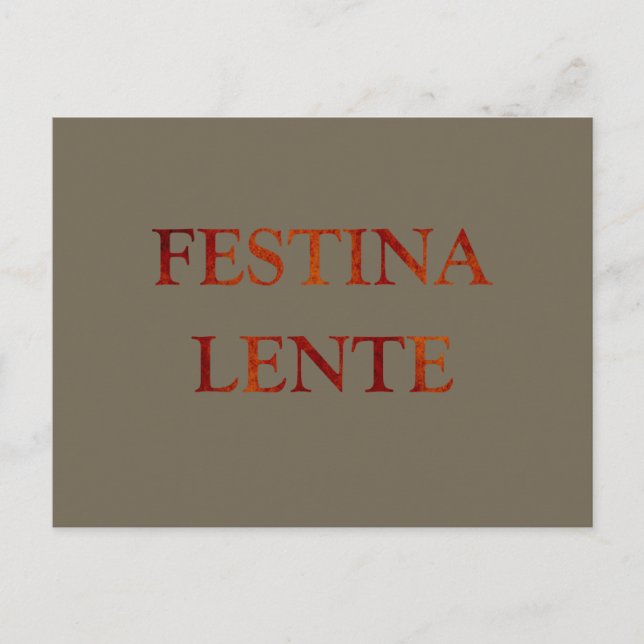 Postal Festina lente (Anverso)