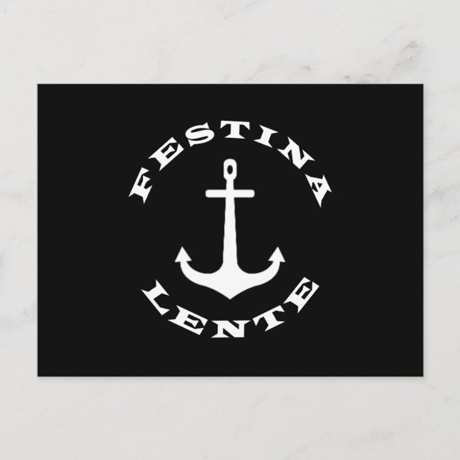 Postal Festina lente (Anverso)