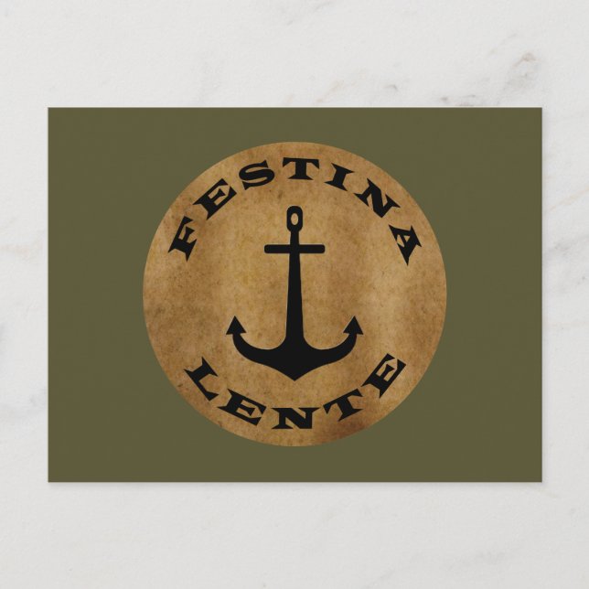 Postal Festina lente (Anverso)