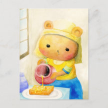 はちみつをそそぐくまさん