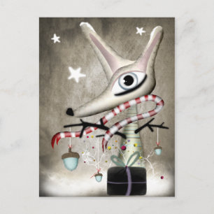 Postal Festiva ド グ de invierno nuevo año