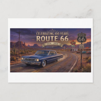 Postal Festiva 100 Años de Ruta 66