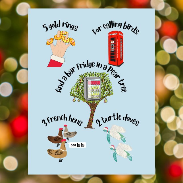 Postal Festiva 12 días de juego de palabras de personalizado dive (Subido por el creador)