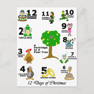 Postal Festiva 12 días de Navidades