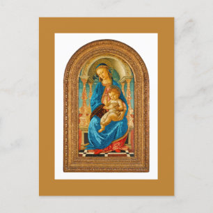Postal Festiva 1470 Botticelli Madonna y Child Enthroned