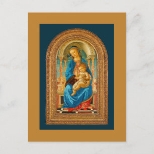Postal Festiva 1470 Botticelli Madonna y Child Enthroned