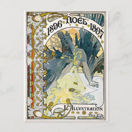 Postal Festiva 1896 NOEL 1897 Alphonse Maria Mucha