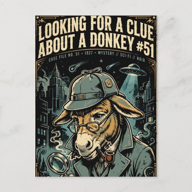Postal Festiva 1920s Detective Donkey Noir Comic (Anverso)