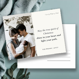 Postal Festiva 1 foto mínima Espíritu de Navidades blancos y negr