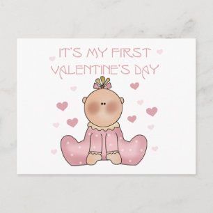 Postal Festiva 1r el día de San Valentín de la niña