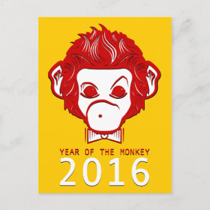 Postal Festiva 2016 año del mono (bowtie)