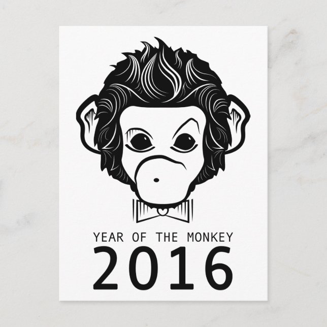 Postal Festiva 2016 años del mono (bowtie) (Anverso)