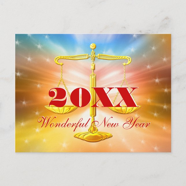 Postal Festiva 201.º Maravilloso Año Nuevo | Oficina de Derecho (Anverso)