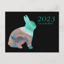 Postal Festiva 2023 años del zodiaco chino del conejo por Janz