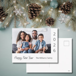 Postal Festiva 2026 Happy New Year Family Photo Modern