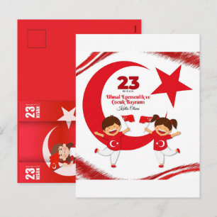 Postal Festiva 23 Nisan Çocuk Bayramı Celebración Alegre Para Niñ