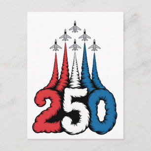 Postal Festiva 250º Aniversario 4 de Julio Jet Patriótico