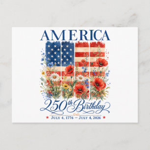 Postal Festiva 250º Aniversario USA Mujeres 4 de Julio América 25