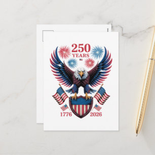 Postal Festiva 250 Aniversario 250 Años EE. UU. 1776