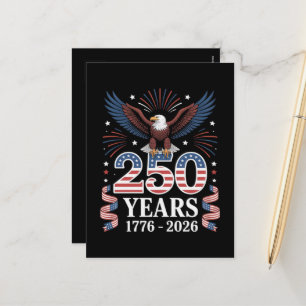 Postal Festiva 250 Aniversario EE. UU. 1776 2026 Águila Patriótic