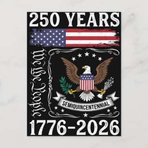 Postal Festiva 250 años 1776 2026 semiquincentenario águila EEUU