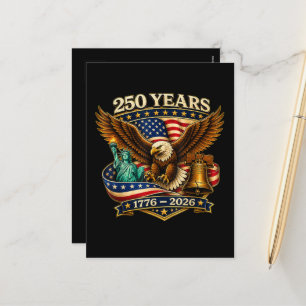 Postal Festiva 250 años 250 aniversario de Estados Unidos