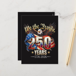 Postal Festiva 250 años 4 de julio aniversario 250 americano