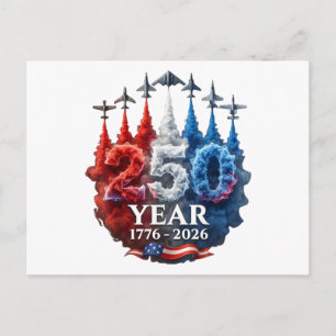 Postal Festiva 250 años americano 250 aniversario USA patriótico